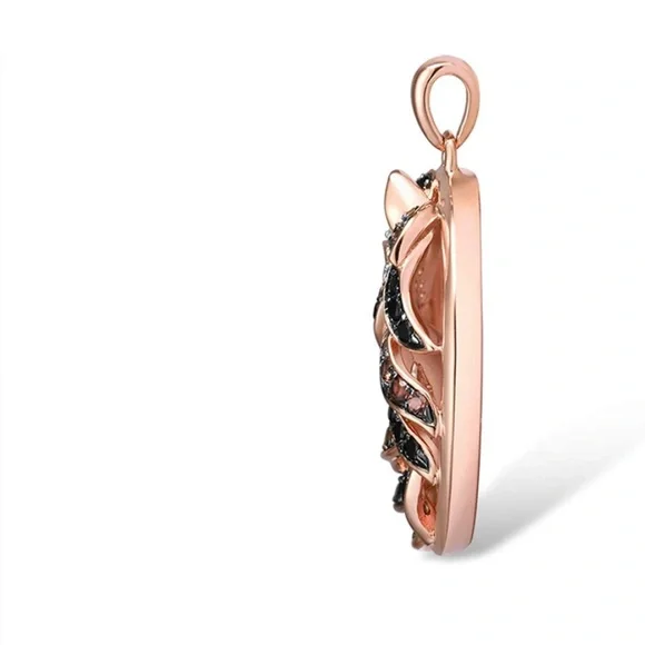 ** FLASH SALE ** Chocolate Diamond Mustang Horse Pendant Necklace - Picture 3 of 7